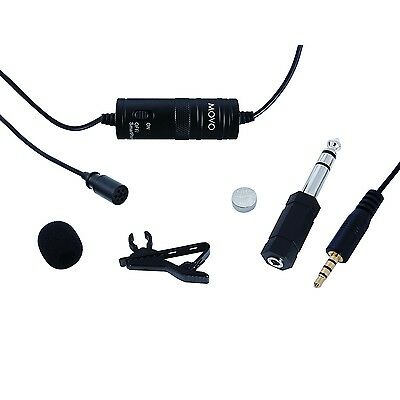Movo Lv1 Lavalier Clip-on Omni Microphone For Iphone Ipad Ios Android Smartphone