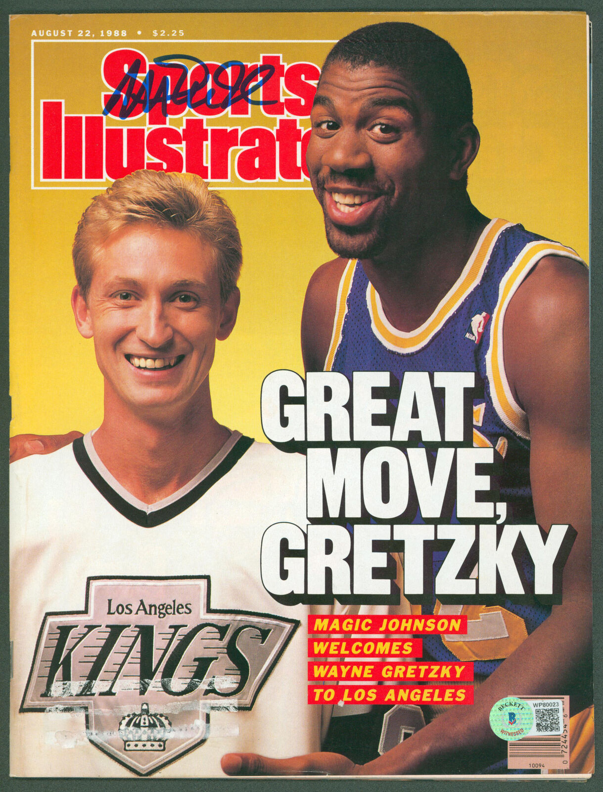 Lakers Magic Johnson Signed August 1988 Sports Illustrated Magazine Bas #wp80023