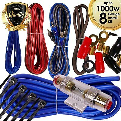 Complete 1000w 8 Gauge Car Amplifier Installation Wiring Kit Amp Pk1 8 Ga Blue