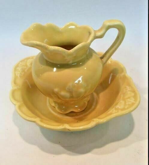 Camark Pottery Yellow Bowl And Pitcher Yellow