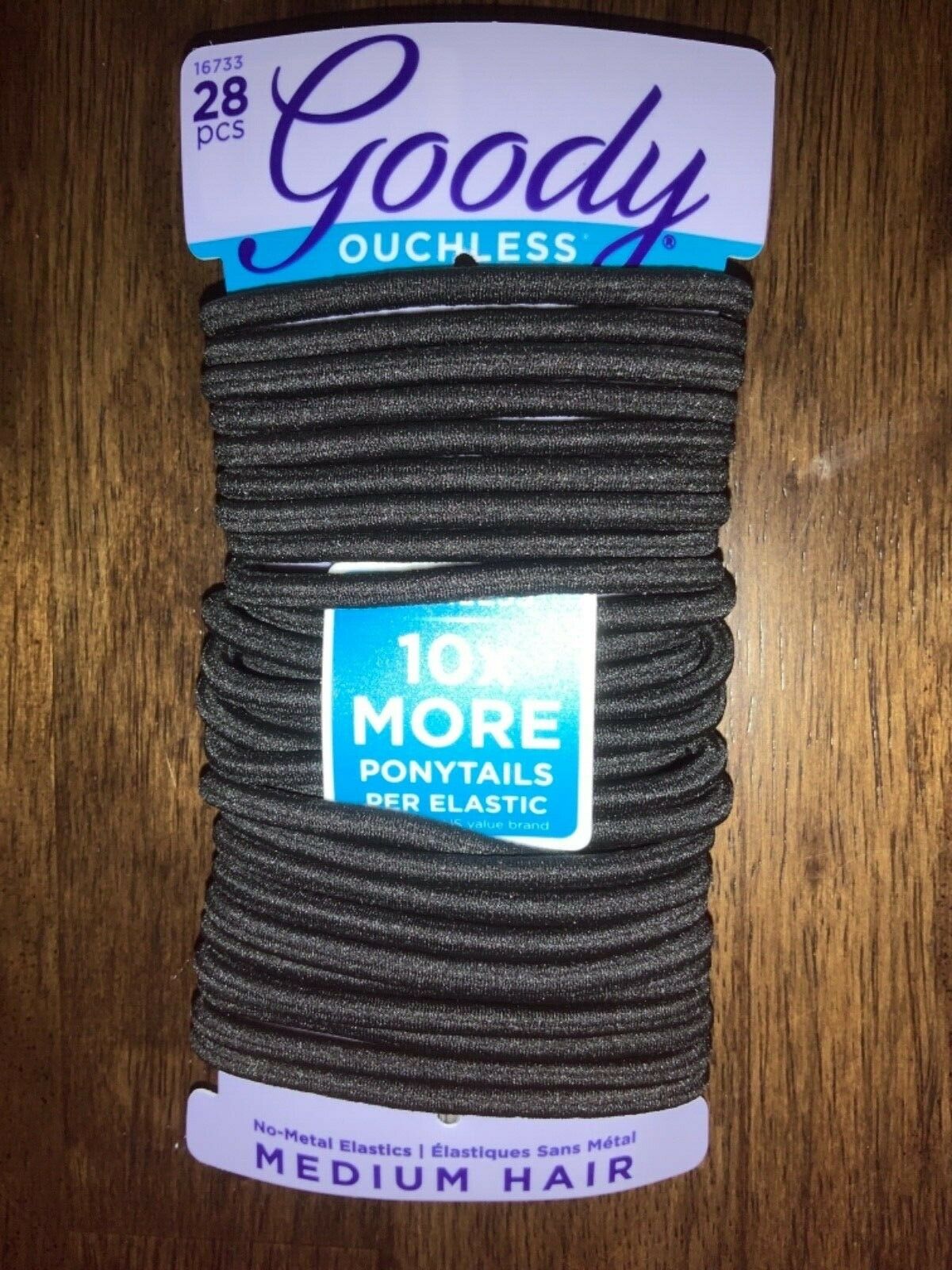 Goody Ouchless No Metal Hair Ties Elastics Pony Tail 28 Count Black