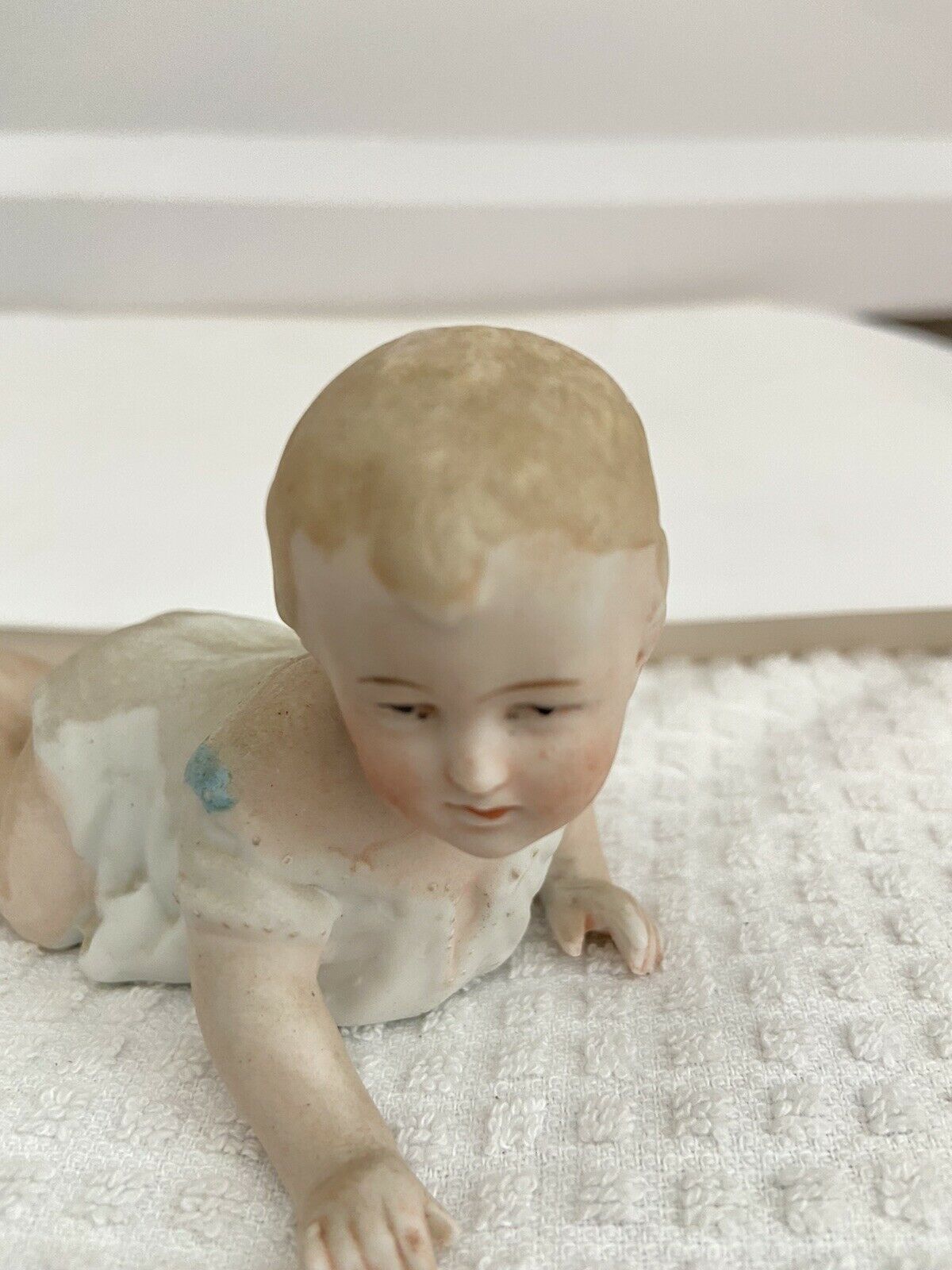 Gebruder Heubach German Figurine Piano Baby 1800's Vintage Porcelain Bisque 7285