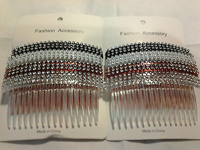 12pcs Combs Plastic Hair Clips Side The Color Pick Up 4".