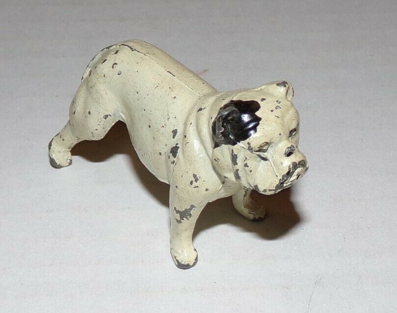 Vintage Cast Metal Small English Bull Terrier Dog Made In England
