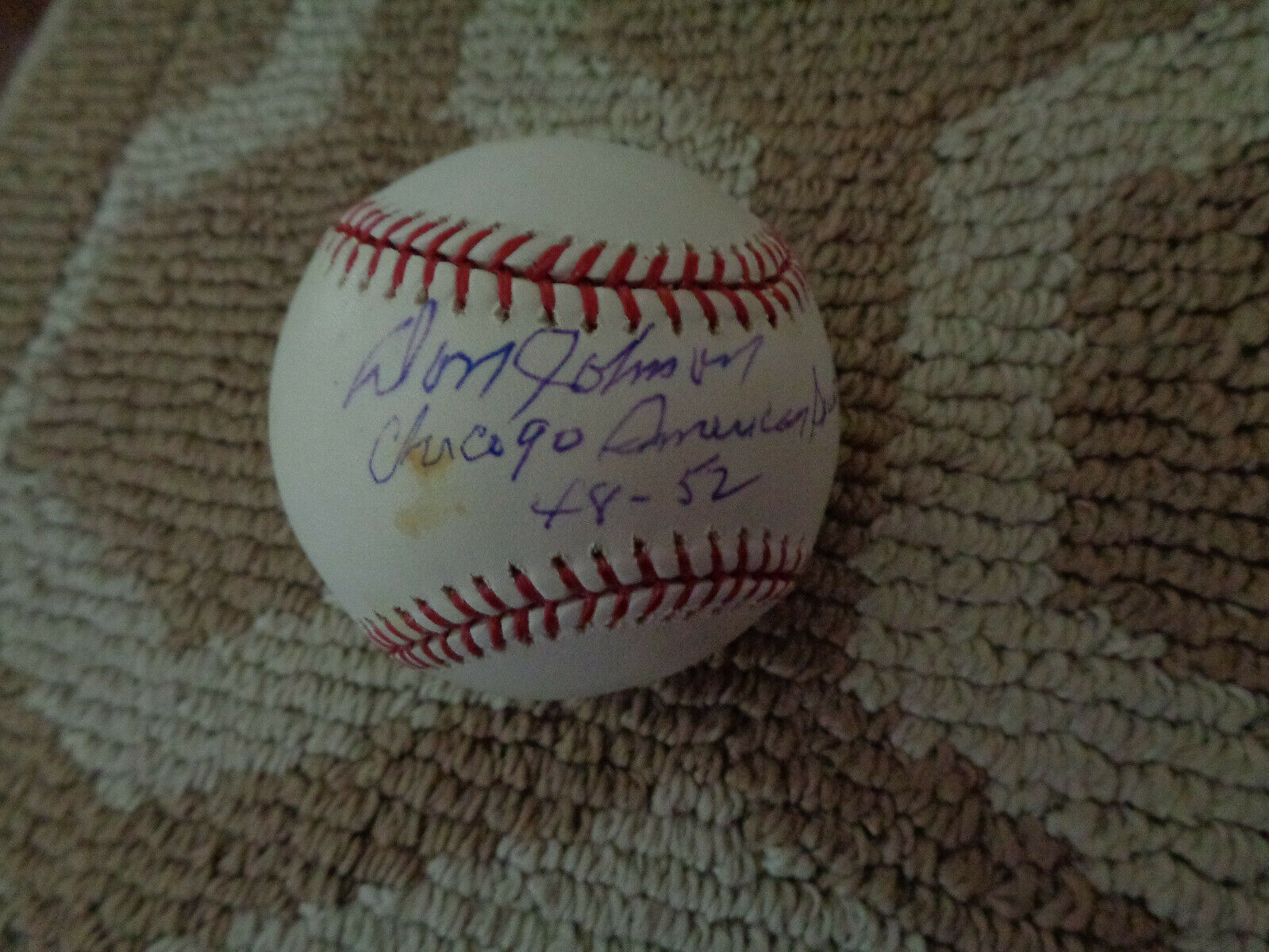Don Johnson Signed Ball Baseball Autograph Auto Rare Negro League Chicago Giants