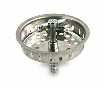 Kitchen Sink Strainer Basket Drain Stopper Spin & Seal Stainless Steel - 3 1/2"