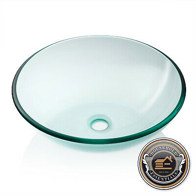 Modern Glass Vessel Sink - Bathroom Vanity Bowl - Round Clear