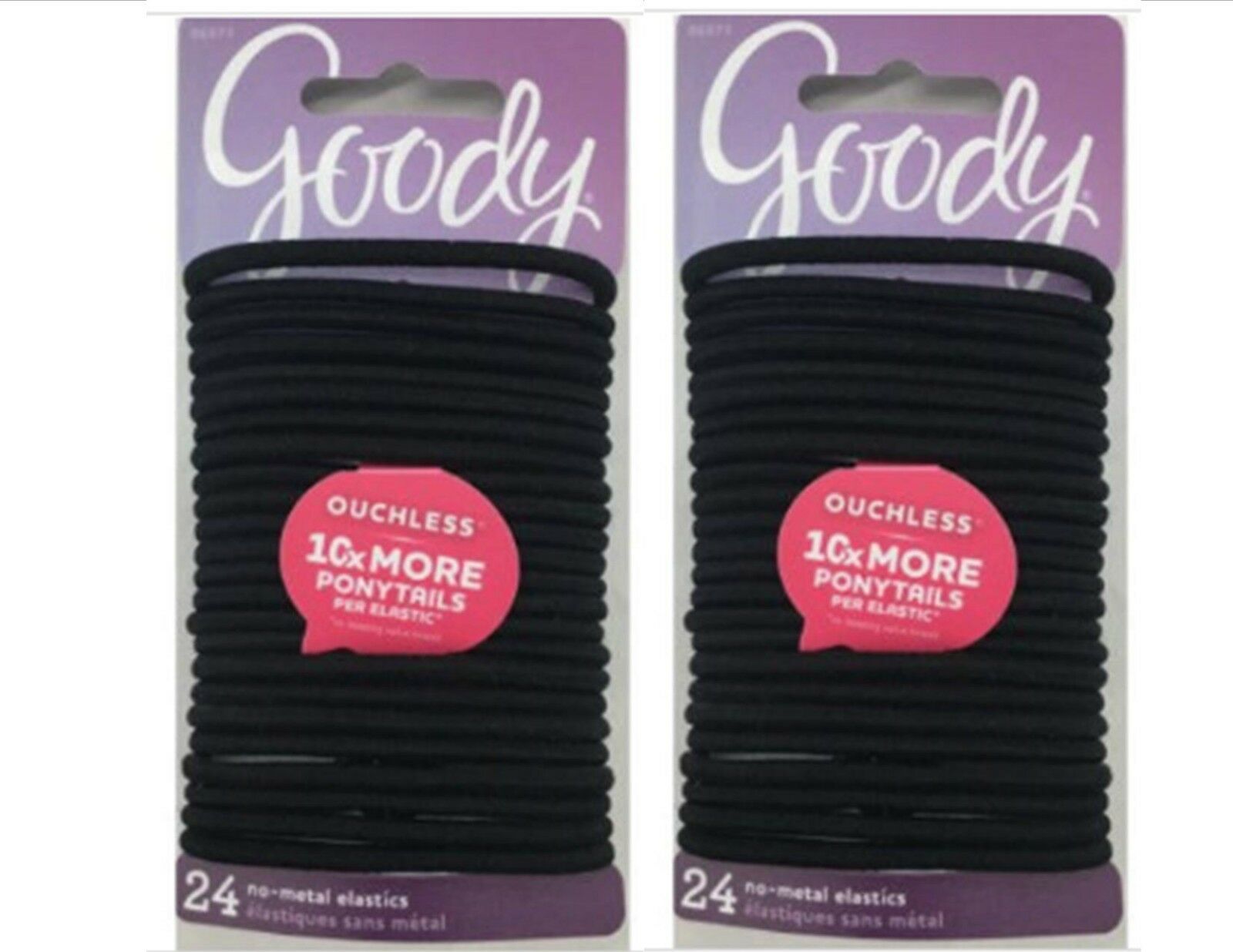 Goody Ouchless No Metal Hair Ties Elastics Pony Tail 48 Count Black