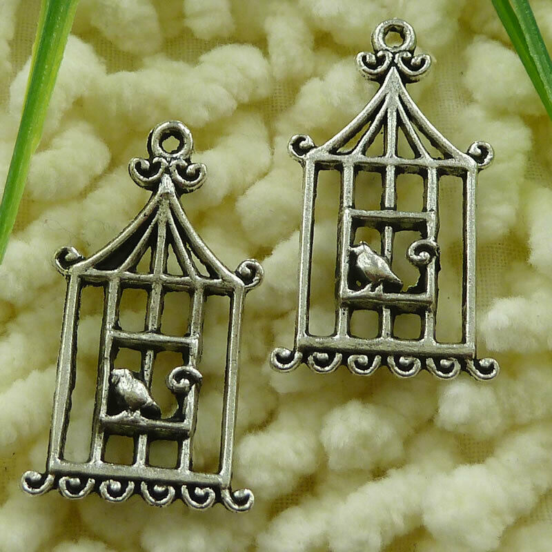 120 Pcs Tibetan Silver Birdcage Charms 32x19mm S1261 Diy Jewelry Making