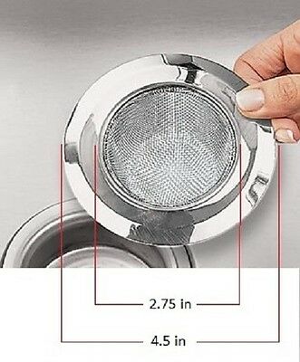 2 Pack Steel Sink Strainers Mesh Kitchen Sink Heavy Duty 4.5" Outer 2.75" Inner
