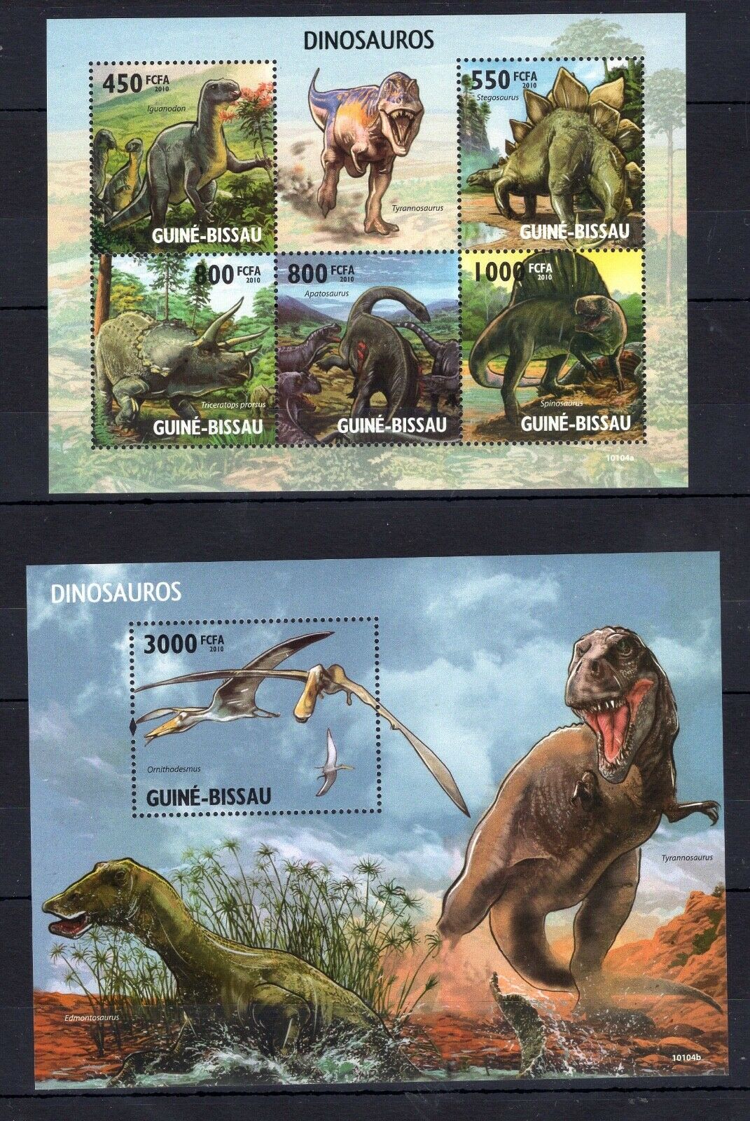 Guinea Bissau 2010 - Dinosaurs / Prehistoric Reptiles On Stamps Perf.mnh** F103