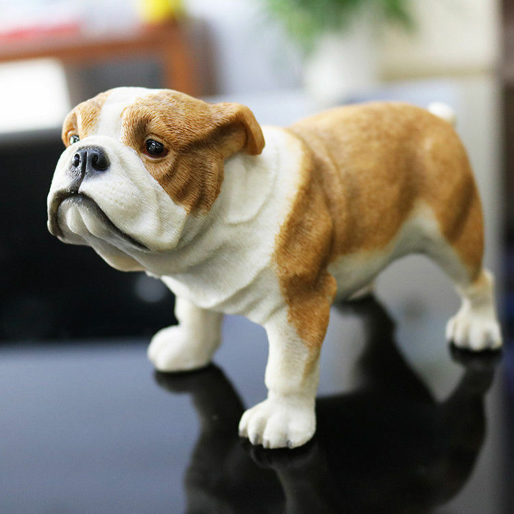 Resin Mini English Bull Terrier Dog Hand Painted Model Statue Pet Lovers Gift