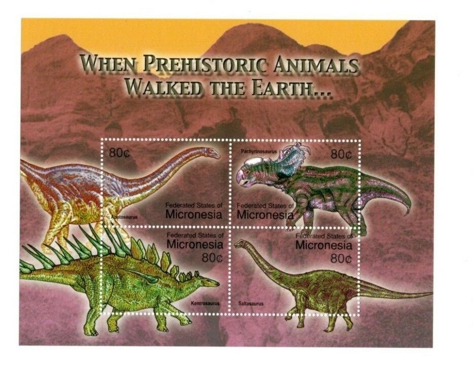 Micronesia 2004 Dinosaurs - Sheet Of 4 Stamps - Mnh