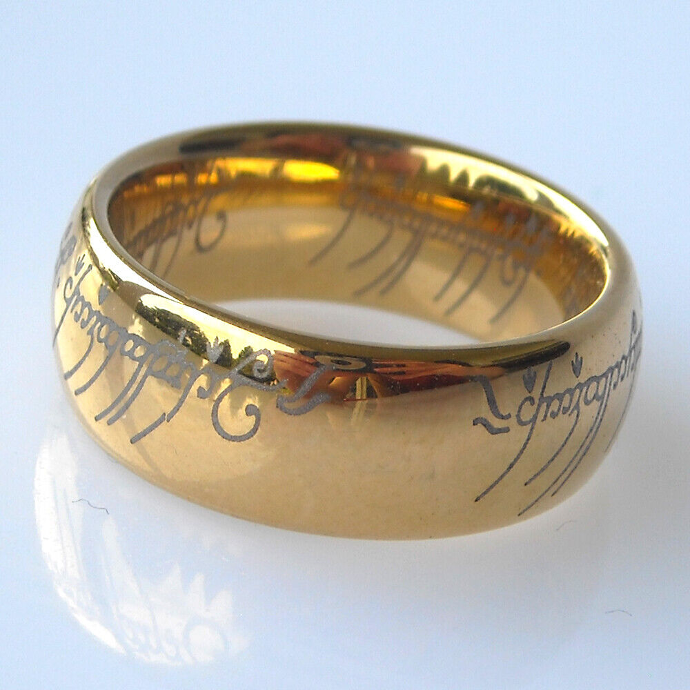 Lord Of The Rings One Ring 18k Gp 7mm Wide Women 4.5-5 Cosplay Wedding