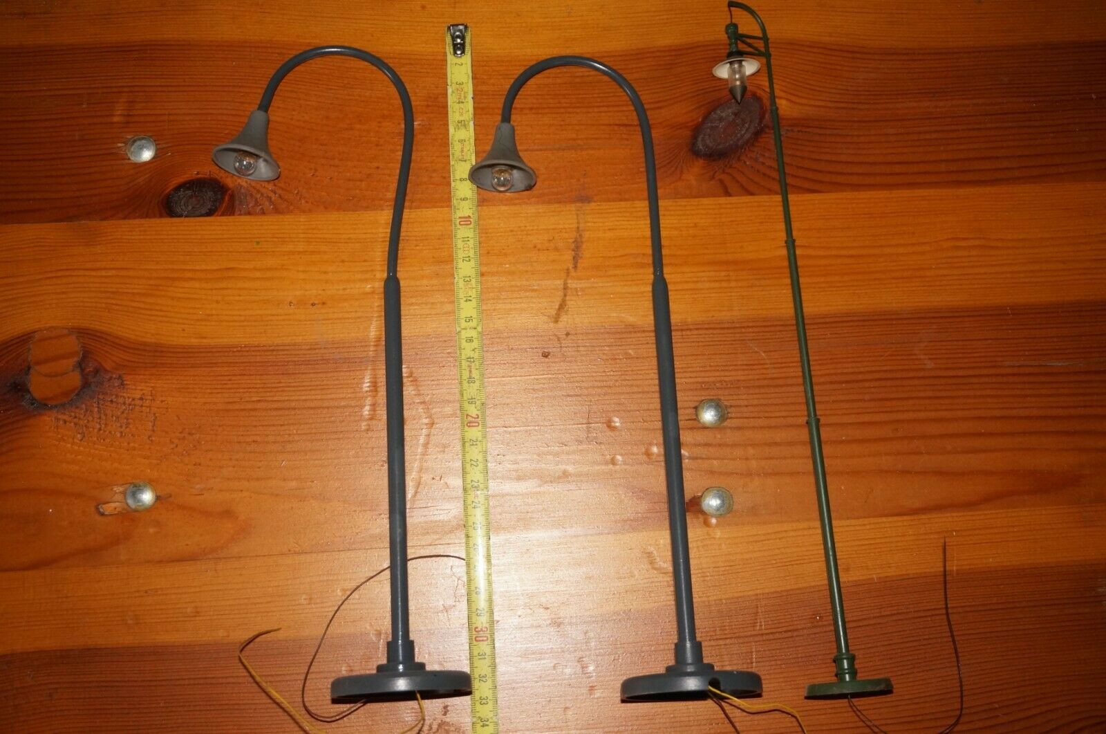 Rfb ] 3x Arc Lamps Manufacturer Unknown Gauge G 13 3/8in And 12 5/8in Height S.